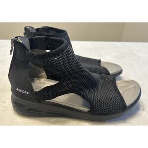 Jambu JBU Women’s Shoes Size 8.5 M Sandals Wedge Zip Open Toe Mesh J Sport
